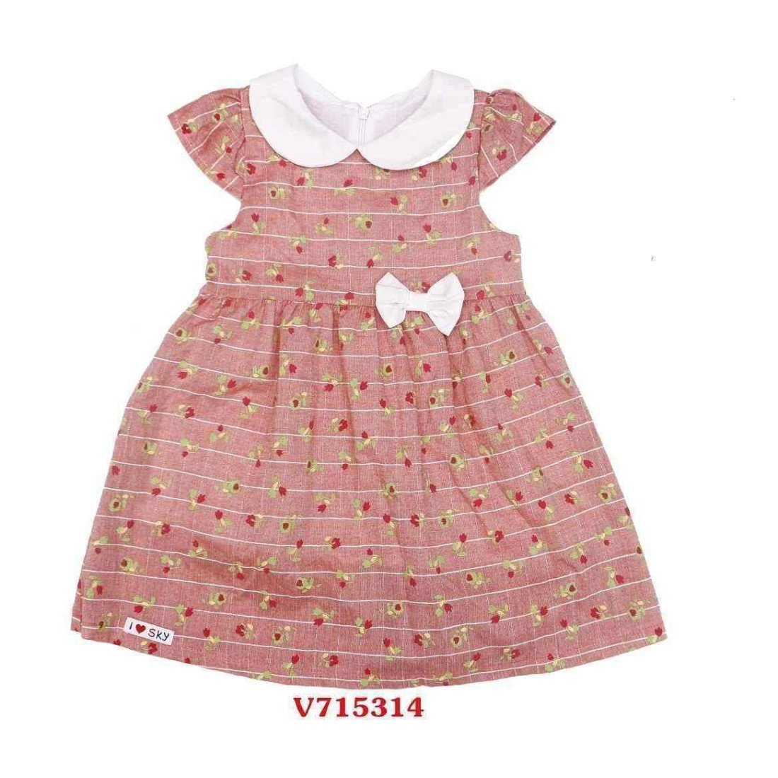 váy thu tay hến cổ sen-V715314-kidsky-bán sỉ váy thu tay hến cổ sen-V715314 váy thu tay hến cổ sen-V715314-
