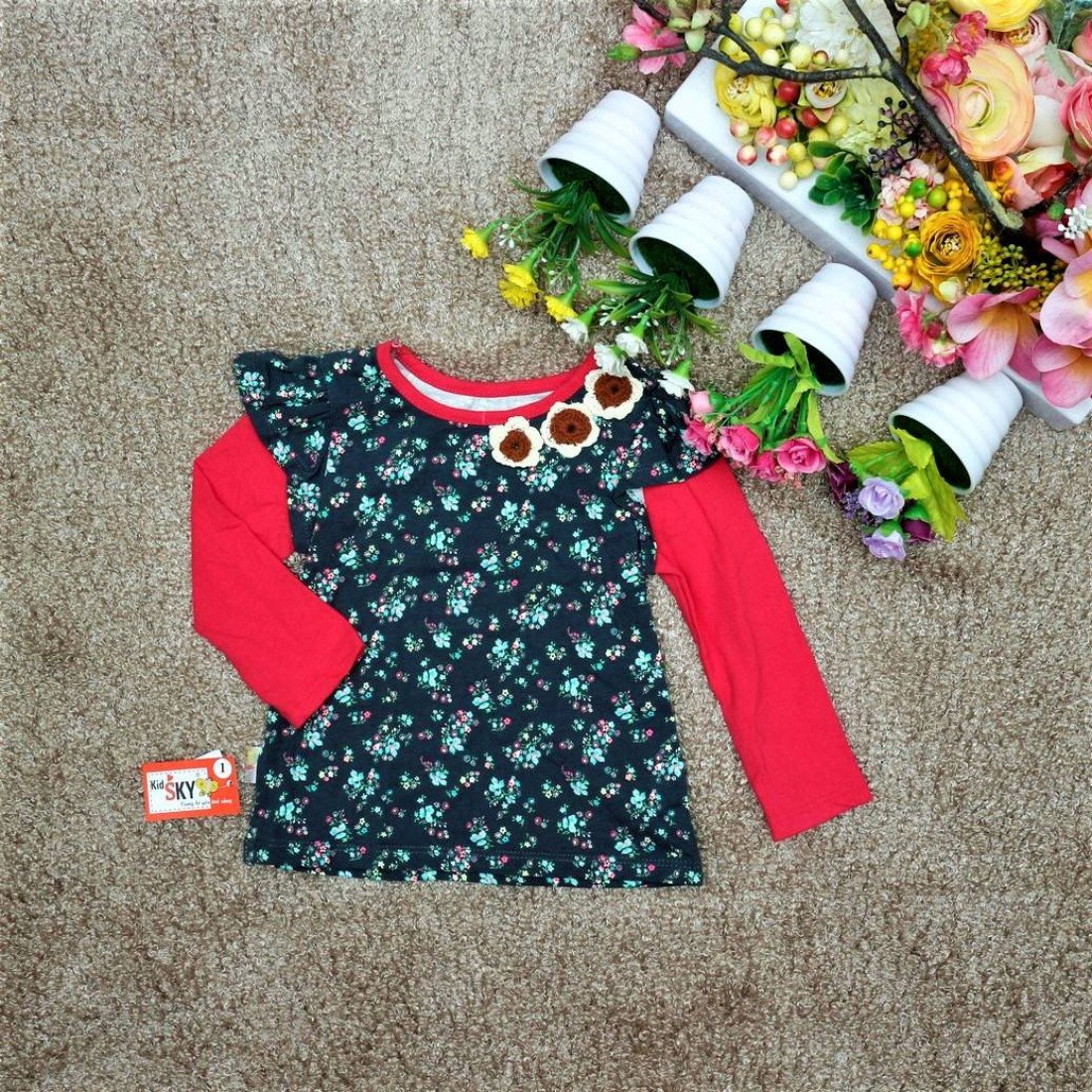 áo cotton hoa len nhí-A86235-