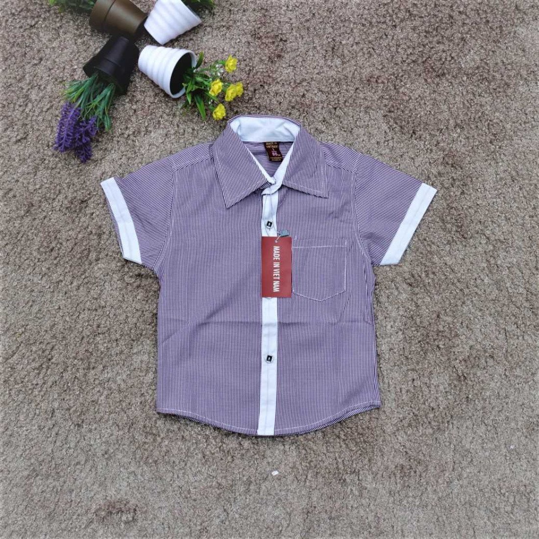 Áo sơ mi kẻ bé trai - A2777-kidsky-bán sỉ Áo sơ mi kẻ bé trai - A2777 Áo sơ mi kẻ bé trai - A2777-