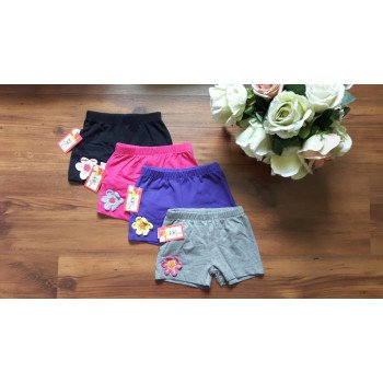 Quần đùi cotton co giãn bé gái bông hoa len Quần đùi cotton co giãn bé gái bông hoa len