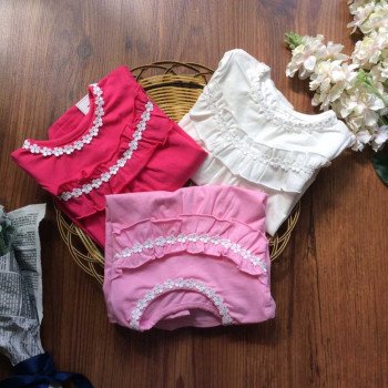 Áo thu cotton hoa nhí vòng cổ Áo thu cotton hoa nhí vòng cổ