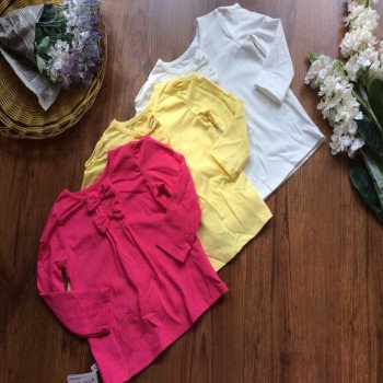 Áo thun cotton 2 nơ cổ Áo thun cotton 2 nơ cổ