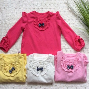 Áo thun cotton dài tay thu đông bé gái Áo thun cotton dài tay thu đông bé gái