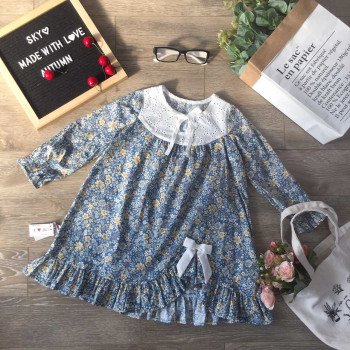 Váy hoa thu đuôi cá vạt lệch 