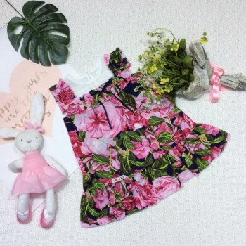 Váy hoa đuôi cá bèo ren cổ  size 2-6 Váy hoa đuôi cá bèo ren cổ  size 2-6