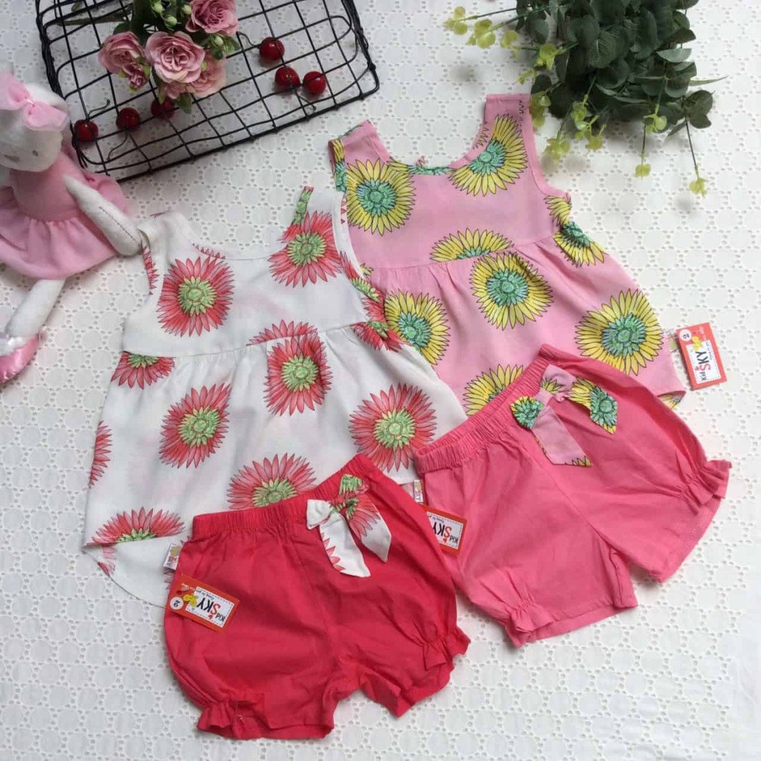 Bộ lanh sát nách vạt lệch - B39115-kidsky-bán sỉ Bộ lanh sát nách vạt lệch - B39115 Bộ lanh sát nách vạt lệch - B39115-