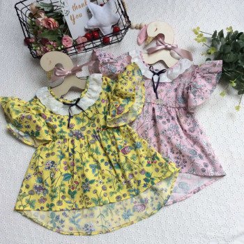váy vạt lệch ren cổ size 2-6 váy vạt lệch ren cổ size 2-6