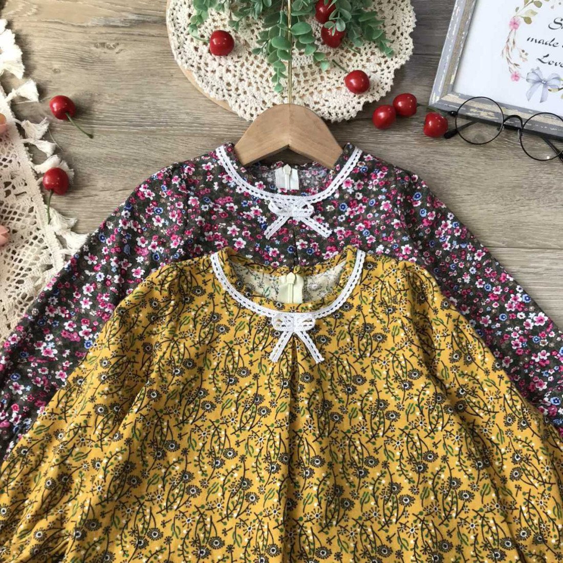 Váy hoa nhí dáng chữ A size 2-6-