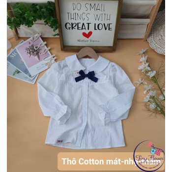 Áo sơ mi trắng học sinh dài tay bé gái Áo sơ mi trắng học sinh dài tay bé gái