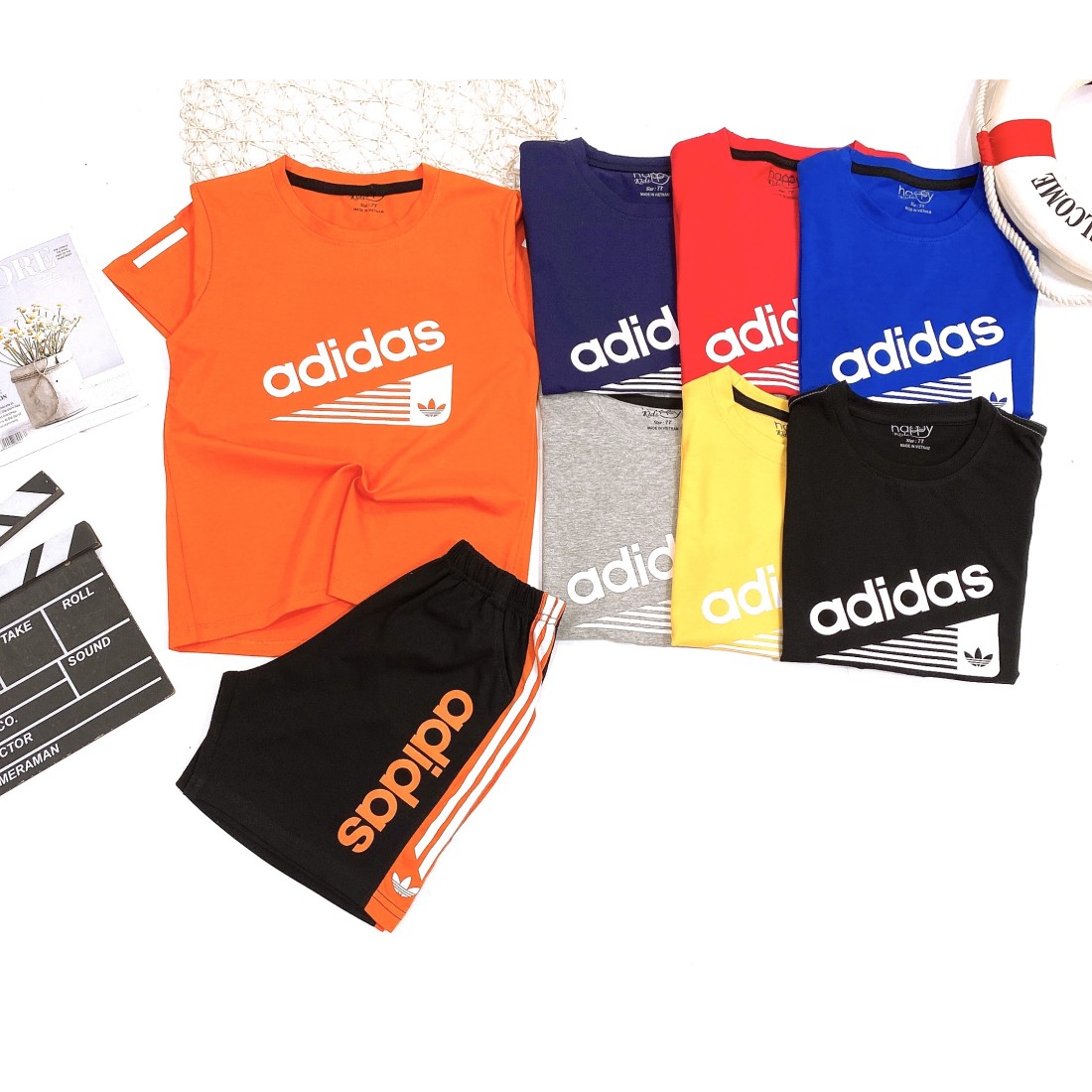 Bộ bé trai cotton in hình adidas-ĐỒ BỘ XUÂN HÈ BÉ TRAI