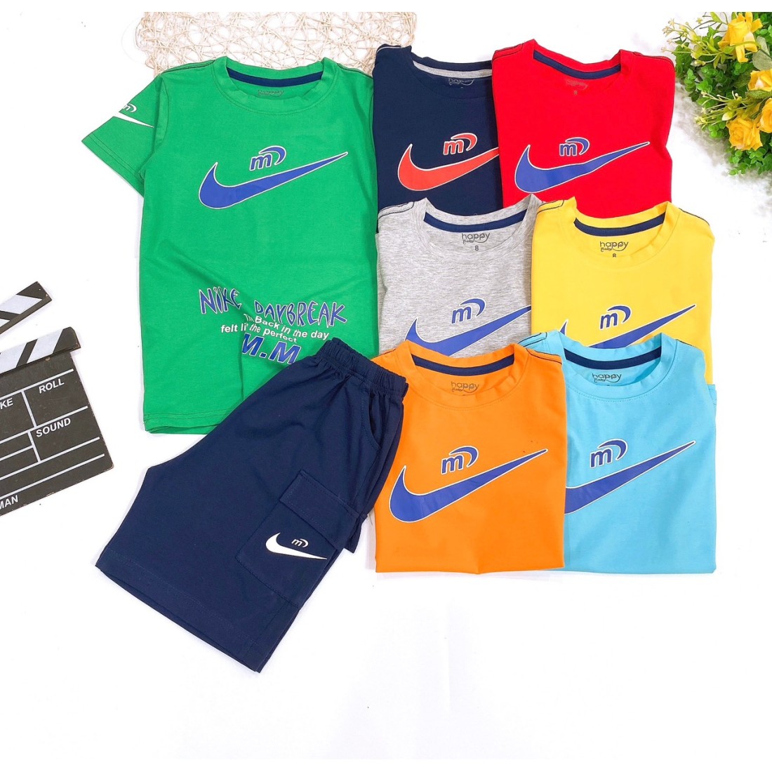 Bộ bé trai cotton in hình NIKE túi hộp-ĐỒ BỘ XUÂN HÈ BÉ TRAI