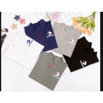 Áo cổ lọ cotton bé trai thêu hình size 11-18 Áo cổ lọ cotton bé trai thêu hình size 11-18