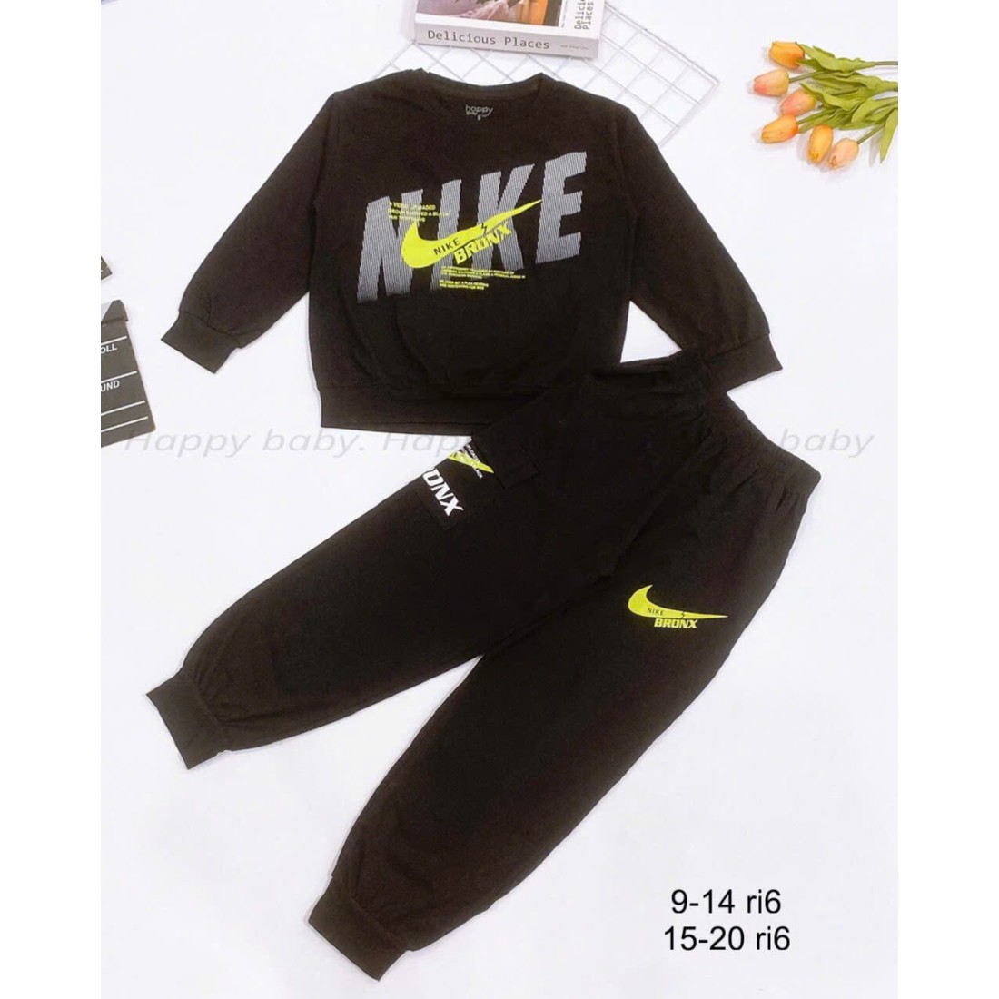 Bộ cotton bé trai dài tay NIKE-BỘ THU ĐÔNG BÉ TRAI